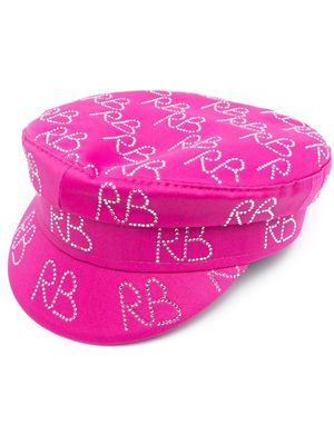 Ruslan Baginskiy crystal-embellished logo beret - Pink
