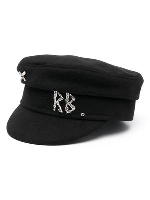 Ruslan Baginskiy crystal-embellished pull-on beret - Black
