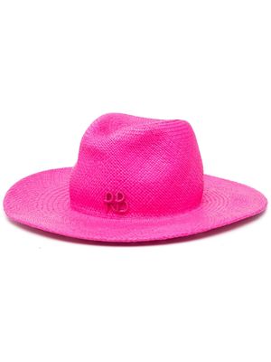 Ruslan Baginskiy embroidered-logo straw sun hat - Pink