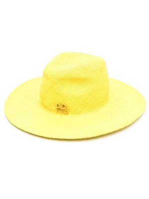 Ruslan Baginskiy embroidered-logo straw sun hat - Yellow
