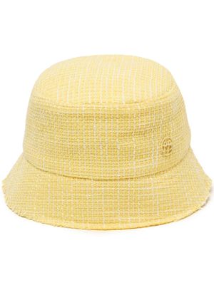 Ruslan Baginskiy logo-appliqué tweed bucket hat - Yellow