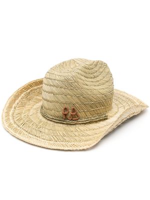 Ruslan Baginskiy logo-embellished straw cowboy hat - Neutrals