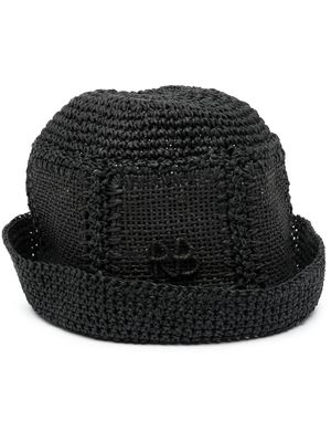 Ruslan Baginskiy logo-embellished woven cucket hat - Black