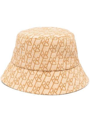 Ruslan Baginskiy logo-embroidered straw bucket hat - Neutrals
