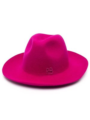 Ruslan Baginskiy logo-embroidered wool fedora hat - Pink