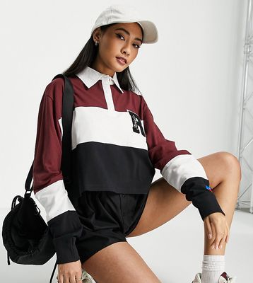 Russell Athletic cropped cut and sew rugby top in multi