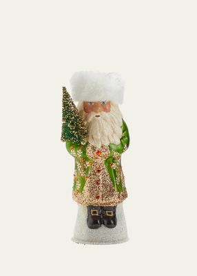 Russian-Style Santa Figure with Pine Cone Decor