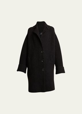 Ruth Alpaca Single-Breasted Long Coat