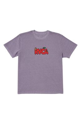 RVCA Apple a Day Logo Graphic T-Shirt in Purple Sage