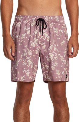 RVCA Barnes Tropical Print Shorts in Lavender