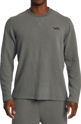 RVCA C-Able Waffle Long Sleeve Performance T-Shirt in Olive
