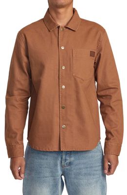 RVCA Chainmail Canvas Overshirt in Rawhide
