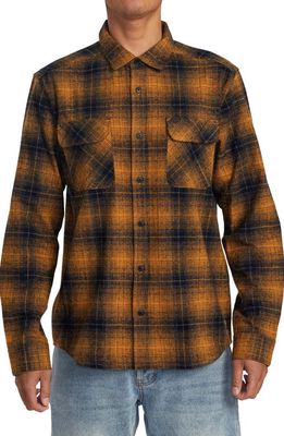 RVCA Dayshift Gradient Check Flannel Button-Up Shirt in Navy Multi