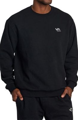 RVCA Essential Logo Embroidered Sweatshirt in Black