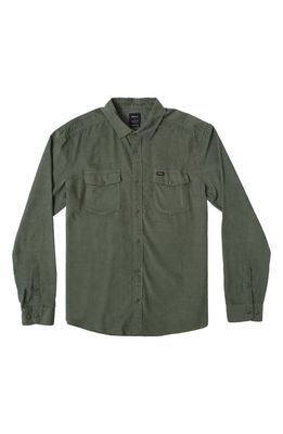 RVCA Freeman Corduroy Button-Up Shirt in Jade