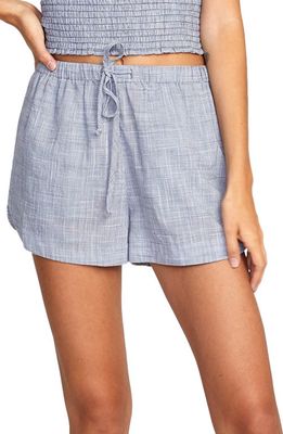 RVCA Houndstooth New Yume Cotton Shorts in Blue Grey