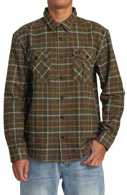 RVCA Hughes Relaxed Fit Check Flannel Button-Up Shirt Jacket in Warm Grey
