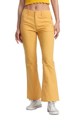 RVCA Kennedy Gingham Flare Pants in Lilikoi