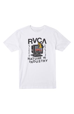 RVCA Kids' Dial Up Cotton Graphic T-Shirt in White