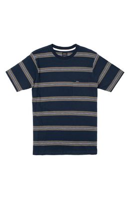 RVCA Kids' Fragment Stripe Pocket T-Shirt in Midnight