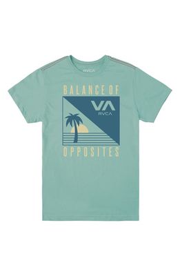 RVCA Kids' Kingstown Cotton Graphic Logo Tee in Nile Blue