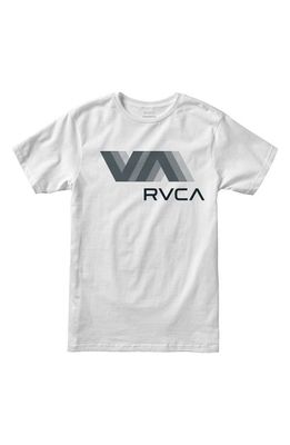 RVCA Kids' Logo Blur Graphic Tee in White
