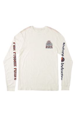 RVCA Kids' Positive Growth Long Sleeve Cotton Graphic T-Shirt in Antique White