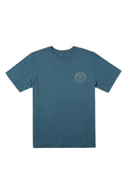 RVCA Kids' Tract Graphic T-Shirt in Duck Blue