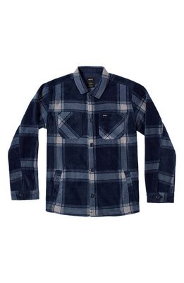 RVCA Kids' Yukon Fleece Shirt Jacket in Moody Blue