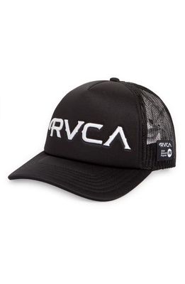 RVCA Mister Cartoon Trucker Hat in Black