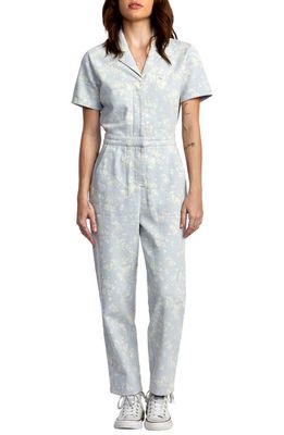 RVCA Nightshift Floral Utility Jumpsuit in Shore