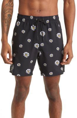 RVCA NOBLE 2 TRUNK in Black Floral