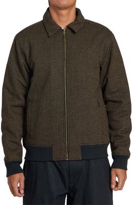 RVCA Pisco Wool Blend Zip Jacket in Black