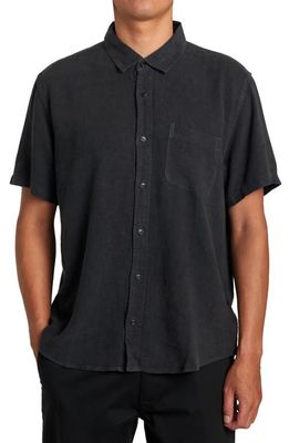 RVCA PTC II Short Sleeve Button-Up Shirt in Black