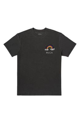 RVCA Rainbow Connection Graphic Tee in Black