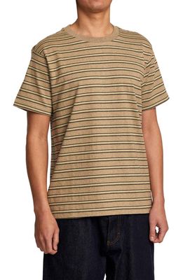 RVCA Road Runner Stripe Cotton T-Shirt in Latte