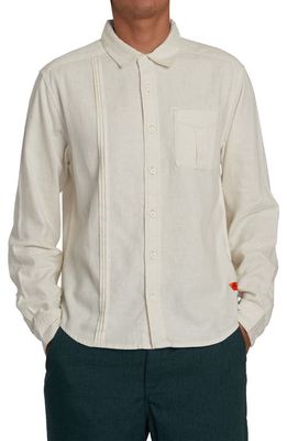 RVCA Spun Spirit Studio Linen Blend Button-Up Shirt in Natural