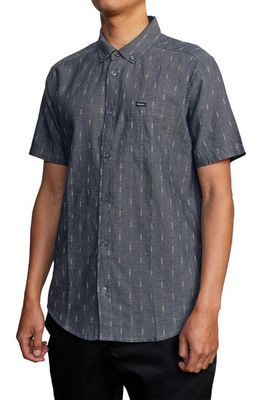 RVCA That'll Do Dobby Short Sleeve Button-Down Shirt in Moody Blue 2