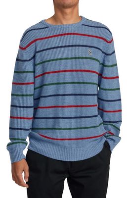 RVCA Yalla Stripe Sweater in Blue Heather