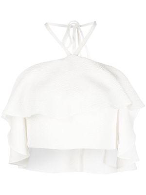 RXQUETTE ruffled crop top - White