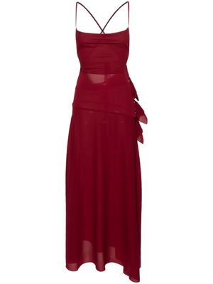 RXQUETTE Sangria Cord crepe midi dress - Red