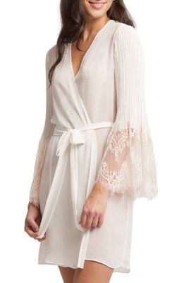 Rya Collection Anniversary Lace & Pleat Wrap in Ivory/Beige