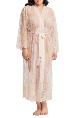 Rya Collection Darling Sheer Lace Robe in Blush