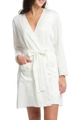 Rya Collection Diana Lace Detail Satin Charmeuse Cover-Up in Ivory