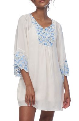Rya Collection Flower Child Embroidered Nightgown in Cream