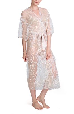Rya Collection Kiss Flower Applique Robe in Champagne