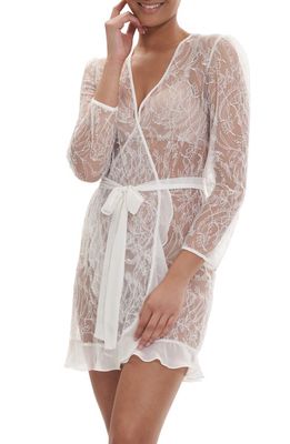 Rya Collection Vanessa Chantilly Lace Robe in Ivory