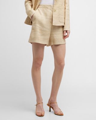 Ryerson High-Rise Linen-Silk Shorts