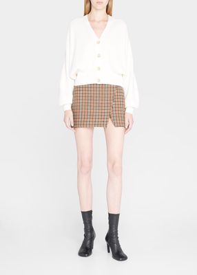 Rylee Plaid-Houndstooth Mini Skirt