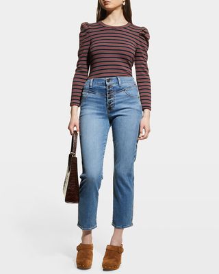 Ryleigh Seamed Straight Ankle Jeans